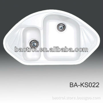 Made in china modified acrylic artificial stone colored pedestal sinks